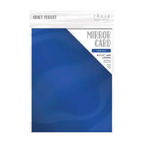 Tonic Studio - Craft Perfect Satin Mirror Cardstock - 8.5"X11" 5/Pkg - Cobalt Velour