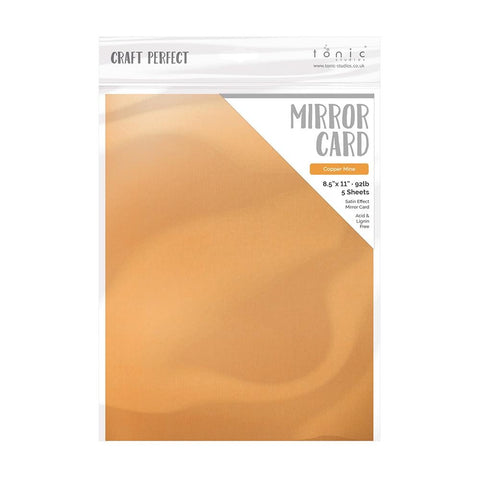 Tonic Studio - Craft Perfect Satin Mirror Cardstock - 8.5"X11" 5/Pkg - Copper Mine