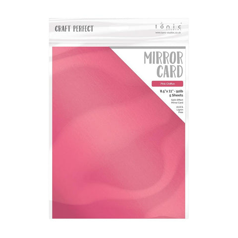 Tonic Studio - Craft Perfect Satin Mirror Cardstock - 8.5"X11" 5/Pkg - Pink Chiffon