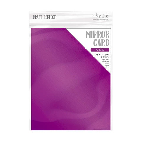 Tonic Studio - Craft Perfect Satin Mirror Cardstock - 8.5"X11" 5/Pkg - Soft Amethyst