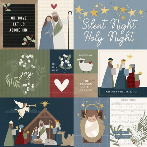 Simple Stories - Silent Night - 12x12 Single Sheets - Element 1