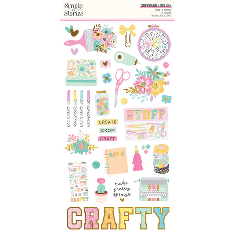 Simple Stories - Crafty Things - 6x12 Chipboard