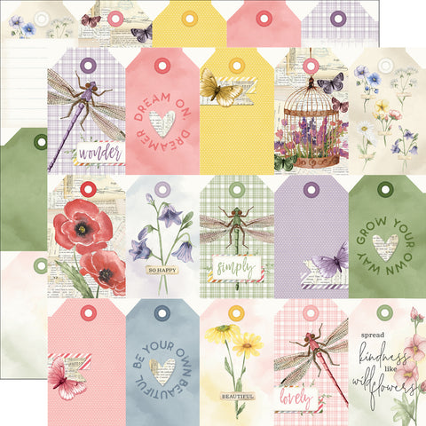 Simple Stories - Simple Vintage Meadow Flowers - 12x12 Single Sheet - Tag Elements