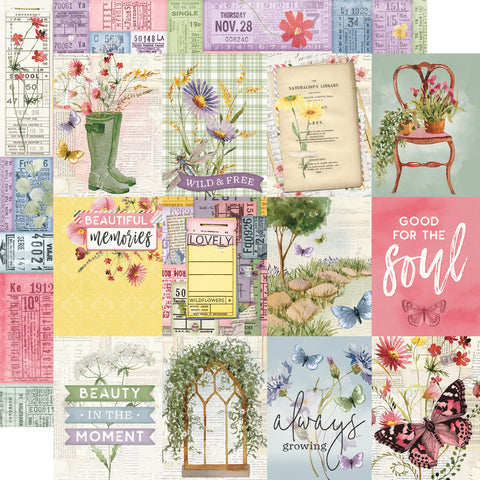 Simple Stories - Simple Vintage Meadow Flowers - 12x12 Single Sheet - 3x4 Elements