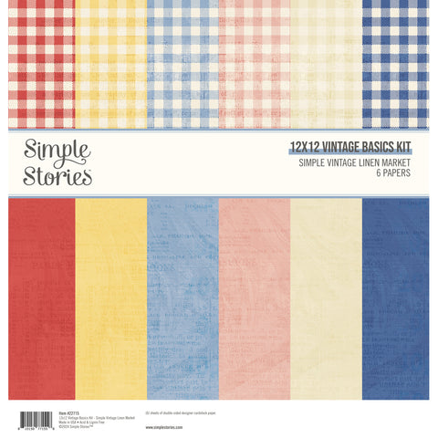 Simple Stories - Simple Vintage Linen Market - 12x12 Vintage Basics Kit