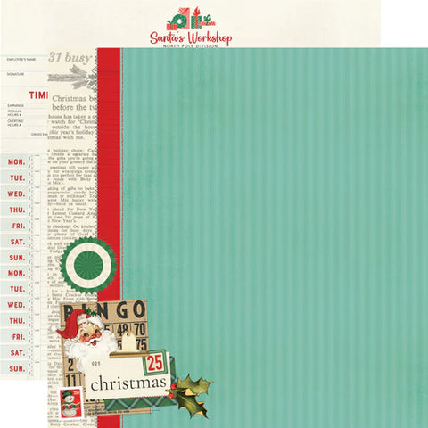 Simple Stories - Holly Jolly - The Nice List - 12x12 Single Sheet