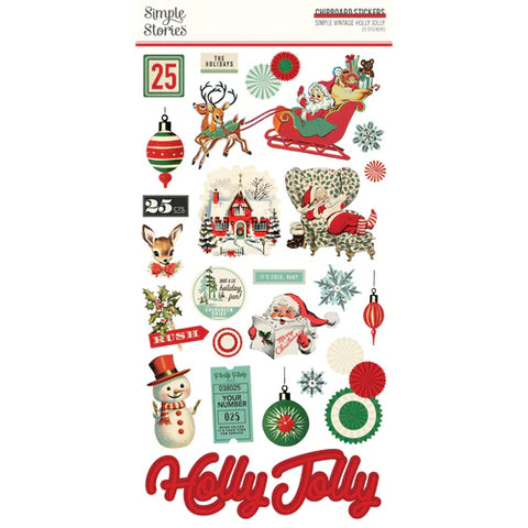 Simple Stories - Holly Jolly - 6x12 Chipboard Stickers