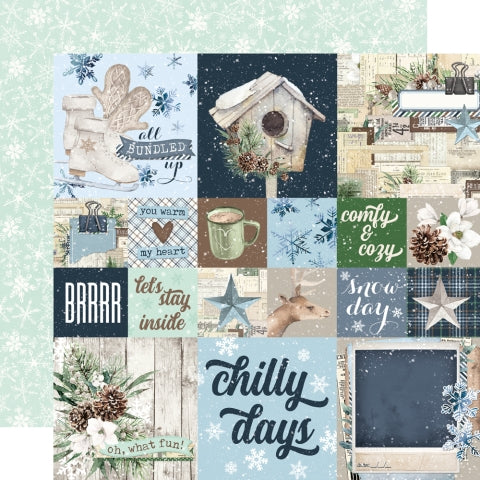 Simple Stories - Simple Vintage Fresh Snow - 12x12 Single Sheet - 2x2/4x4 Elements