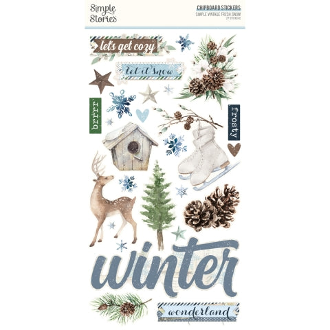 Simple Stories - Simple Vintage Fresh Snow - 6x12 Chipboard