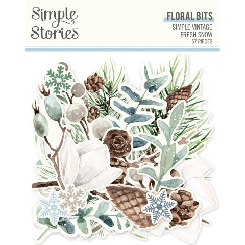 Simple Stories - Simple Vintage Fresh Snow - Floral Bits & Pieces