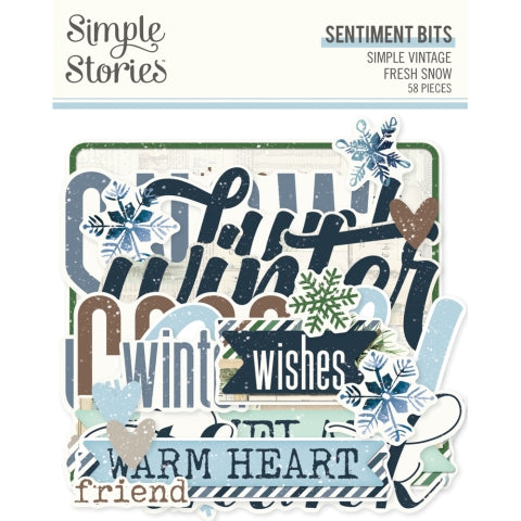 Simple Stories - Simple Vintage Fresh Snow - Sentiments Bits & Pieces