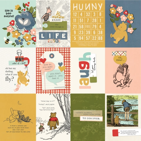 Simple Stories - Say Cheese Classic Pooh - 12x12 Single Sheets - 3x4 Elements