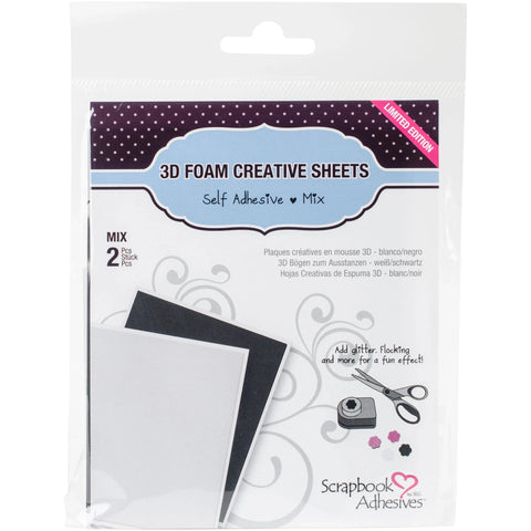 Scrapbook Adhesives  - Crafty 3D Foam Creative Sheets  - Mix (1 Black & 1 White)