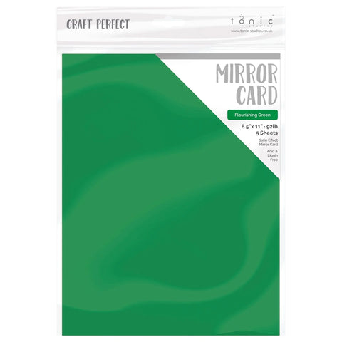 Tonic Studio - Craft Perfect Mirror Cardstock - 8.5"X11" 5/Pkg - Satin Effect / Flourishing Green