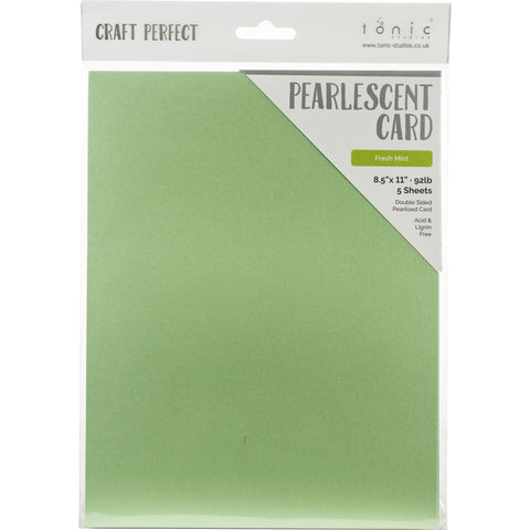 Tonic Studio - Craft Perfect Pearlescent Cardstock - 8.5"X11" 5/Pkg - Fresh Mint