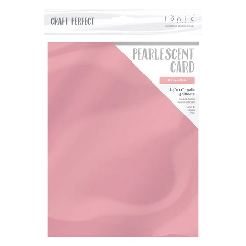 Tonic Studio - Craft Perfect Pearlescent Cardstock - 8.5"X11" 5/Pkg - Princess Pink