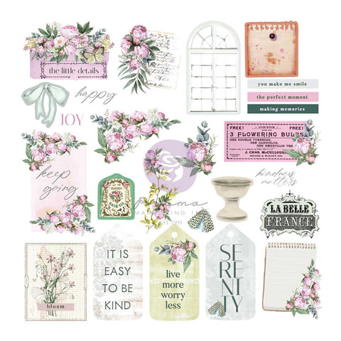 Prima - Serene Petals Collection - Ephemera – Garden Tags – 50 pcs