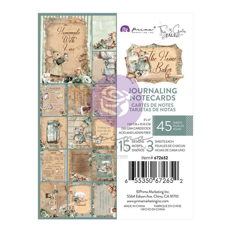 Prima - The Home Baker Collection - 3x4 Journaling Cards