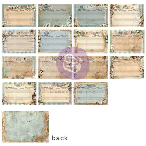 Prima - The Home Baker Collection - 4x6 Journaling Cards / Recipe Cards