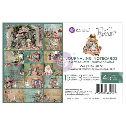 Prima - Return To Wonderland Collection - 4×6 Journaling Cards