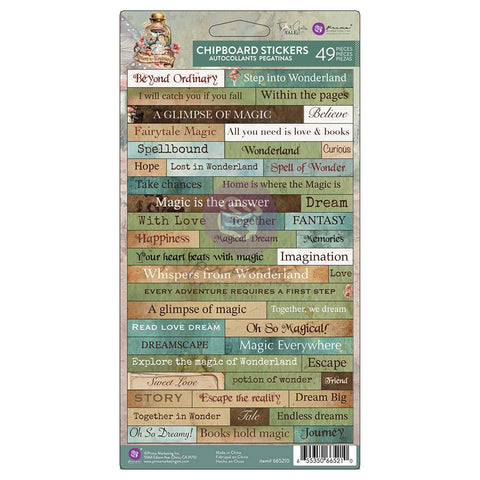 Prima - Return To Wonderland Collection - Chipboard Stickers – 49 pcs