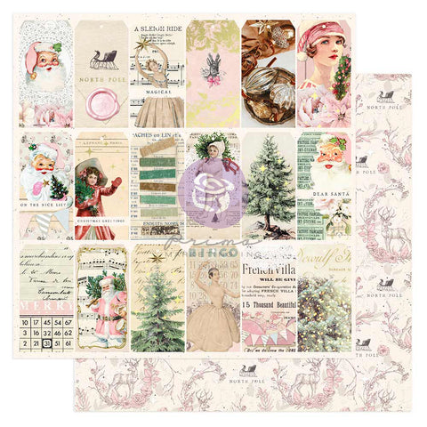 Prima - Christmas Market Collection - 12x12 Single Sheets with Foil Details / Christmas Greetings