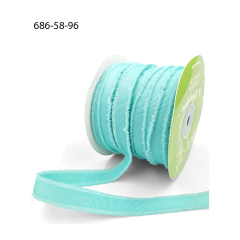 Ribbon - 5/8″ Fuzzy Grosgrain Ribbon - Turquoise