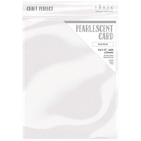 Tonic Studio - Craft Perfect Pearlescent Cardstock - 8.5"X11" 5/Pkg - Pearl White