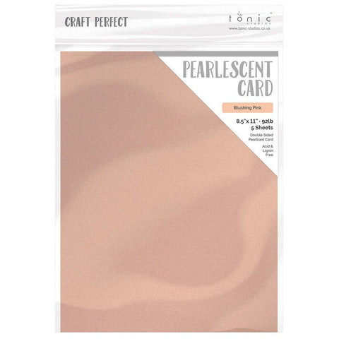 Tonic Studio - Craft Perfect Pearlescent Cardstock - 8.5"X11" 5/Pkg - Blushing Pink