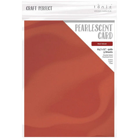 Tonic Studio - Craft Perfect Pearlescent Cardstock - 8.5"X11" 5/Pkg - Red Velvet