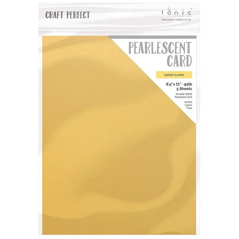 Tonic Studio - Craft Perfect Pearlescent Cardstock - 8.5"X11" 5/Pkg - Lemon Luster