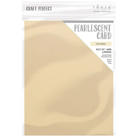 Tonic Studio - Craft Perfect Pearlescent Cardstock - 8.5"X11" 5/Pkg - Ivory Sheen