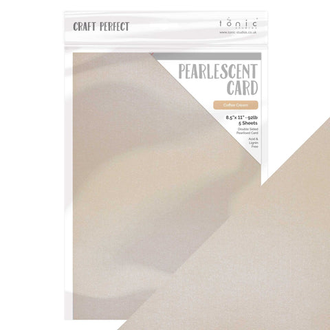 Tonic Studio - Craft Perfect Pearlescent Cardstock - 8.5"X11" 5/Pkg - Coffee Cream