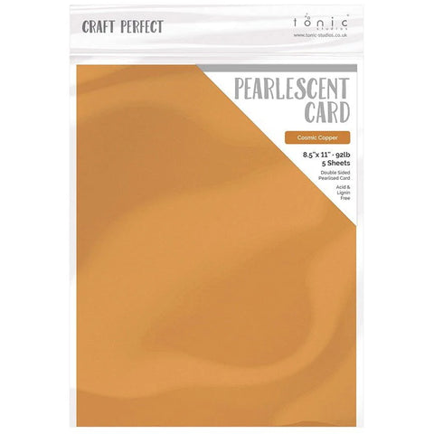 Tonic Studio - Craft Perfect Pearlescent Cardstock - 8.5"X11" 5/Pkg - Cosmic Copper