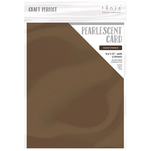 Tonic Studio - Craft Perfect Pearlescent Cardstock - 8.5"X11" 5/Pkg - Glazed Chestnut