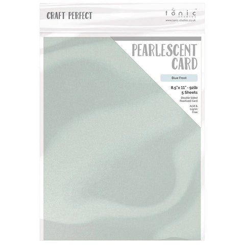 Tonic Studio - Craft Perfect Pearlescent Cardstock - 8.5"X11" 5/Pkg - Blue Frost