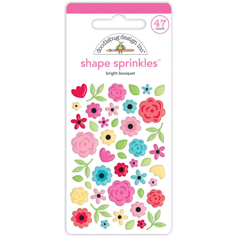 Doodlebug - Lots of Love - Bright Bouquet Shape Sprinkles / 7551