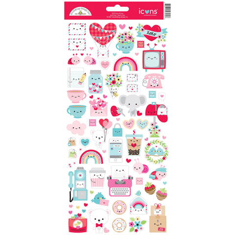 Doodlebug - Lots of Love - Icons Stickers / 7572