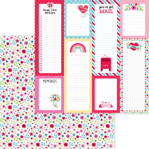 Doodlebug - Lots of Love - 12x12 Single Sheets - Forever Flowers / 7579