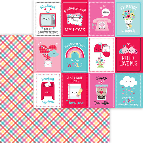 Doodlebug - Lots of Love - 12x12 Single Sheets - Plaid You're Mine / 7581