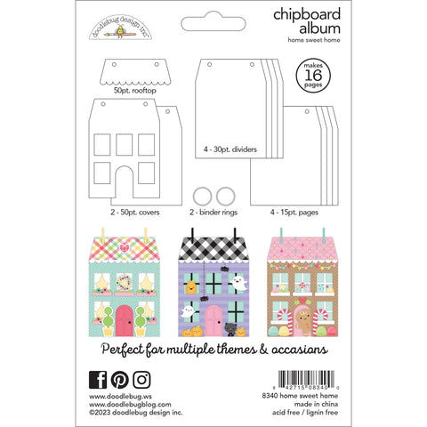 Doodlebug - Home Sweet Home - Chipboard Album / 8340