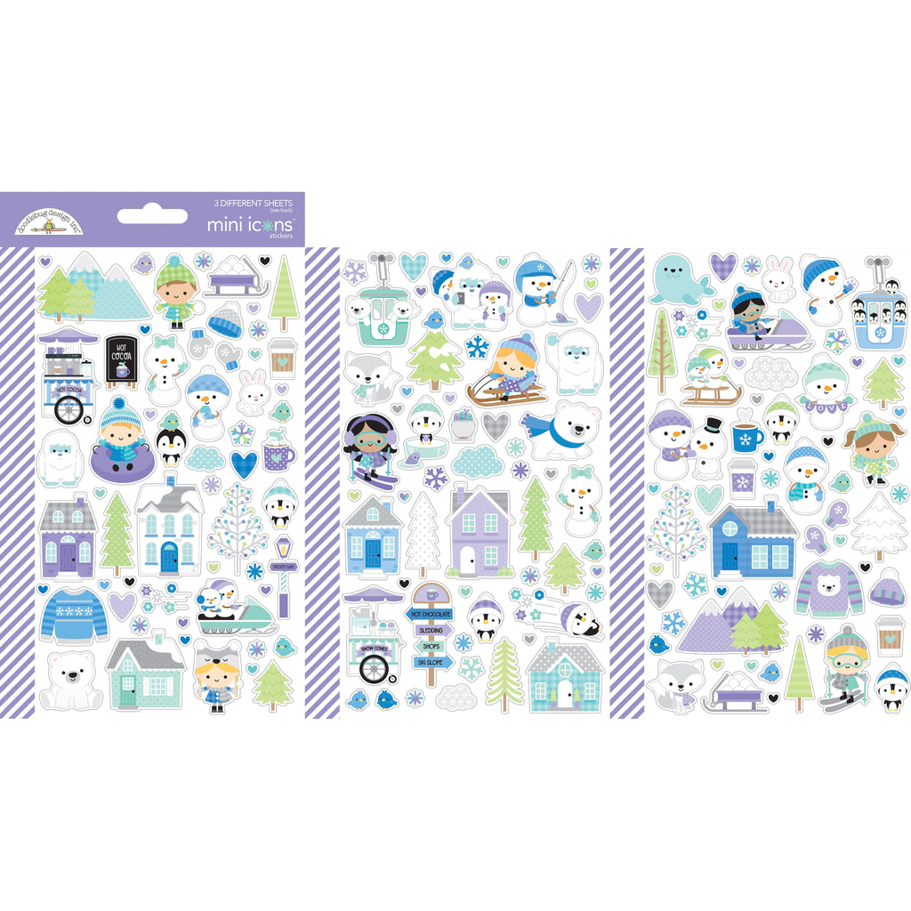 Doodlebug - Snow Much Fun - Puffy Icons Stickers / 8359