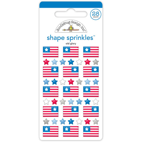 Doodlebug - Hometown USA Collection - Shape Sprinkles - Old Glory / 8502