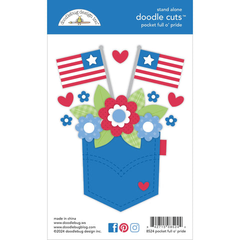 Doodlebug - Hometown USA Collection - Doodle Cuts - Pocket Full O' Pride / 8524