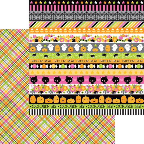 Doodlebug - Hey Pumpkin - 12x12 Single Sheets - Plaid It's Halloween / 8603