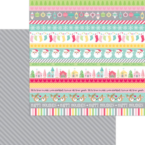 Doodlebug - Tinsel Time - 12x12 Single Sheets - Tinsel Garland / 8757