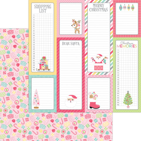 Doodlebug - Tinsel Time - 12x12 Single Sheets - Christmas Candy / 8764