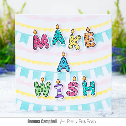 Pretty Pink Posh - Alphabet Candles Stamp Set