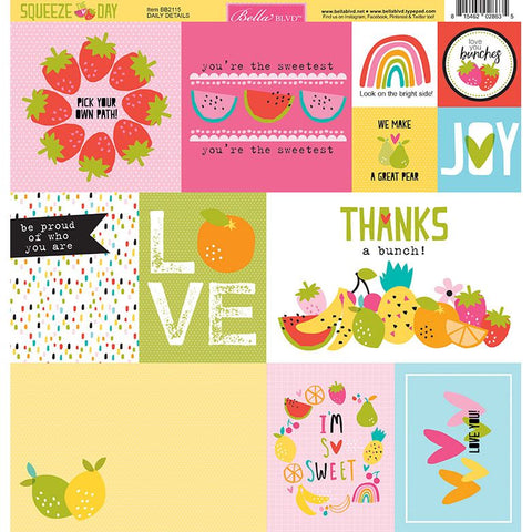 Bella Blvd - Squeeze The Day - 12x12 Single Sheets - Squeeze The Day Daily Details / BB2115