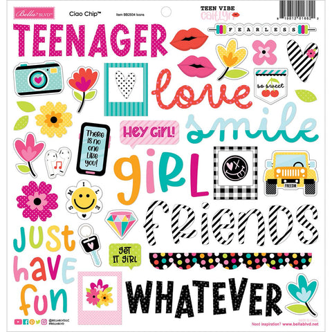 Bella Blvd - Teen Vibe Caitlyn - Ciao Chipboard Icons